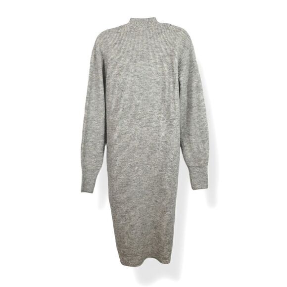 NEW Love & Whimsy Rib Knit Open Front Wool Blend Cardigan Duster in Gray Size XS - Picture 4 of 10